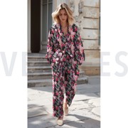 VISCOSE SATIN DIGITAL FLOWERS BLACK (thumbnail) #7