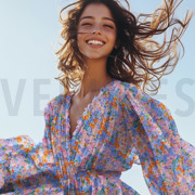 VISCOSE SATIN DIGITAL FLOWERS BLUE (thumbnail) #7