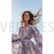 VISCOSE SATIN DIGITAL FLOWERS BLUE (thumbnail) #7