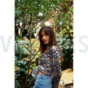 VISCOSE SATIN DIGITAL LEAVES DARK GREEN (thumbnail) #7