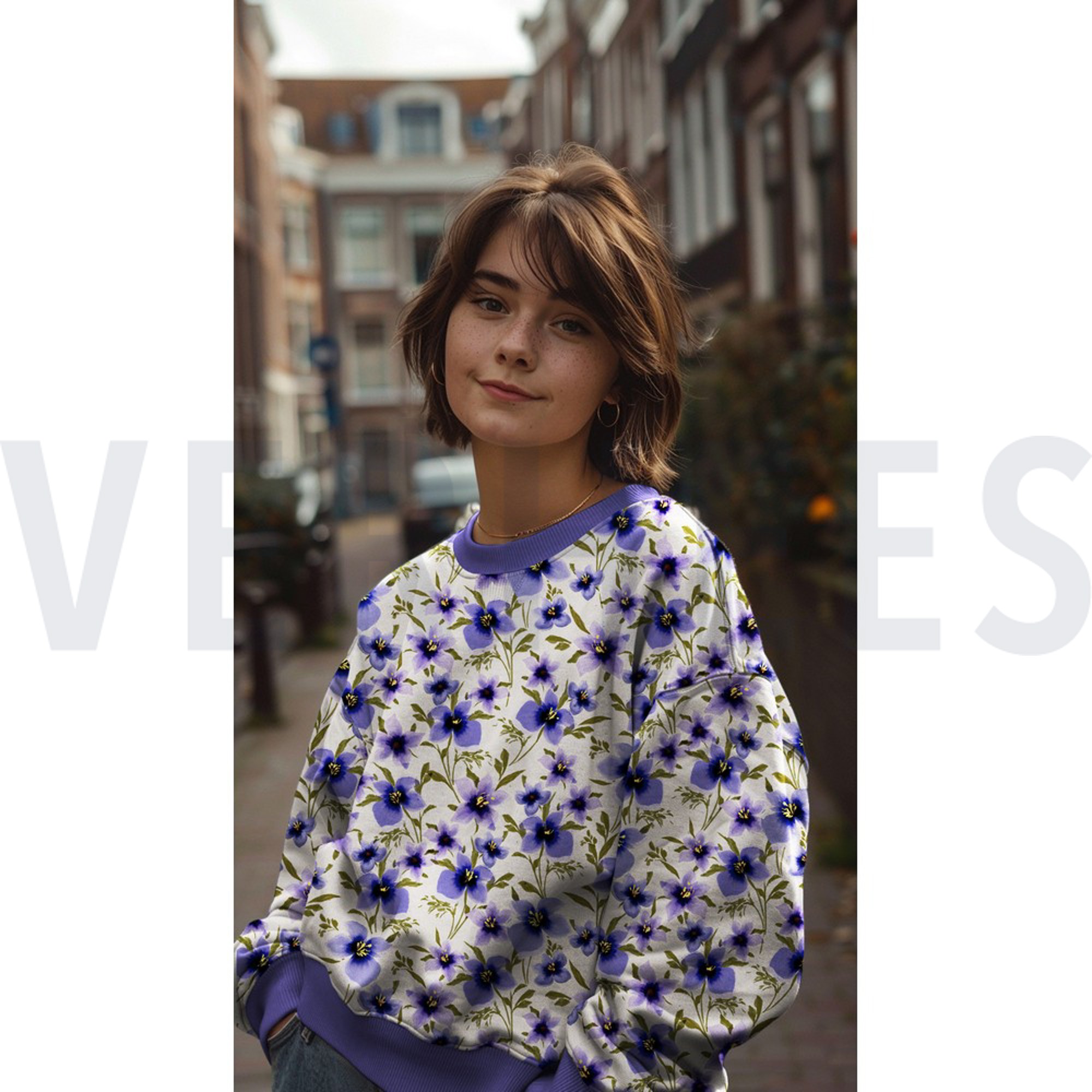 FRENCH TERRY DIGITAL FLOWERS OFF-WHITE (high resolution) #7