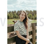BAMBOO COTTON JERSEY FLOWERS DARK PURPLE (thumbnail) #7