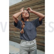BAMBOO COTTON JERSEY FLOWERS NAVY (thumbnail) #7