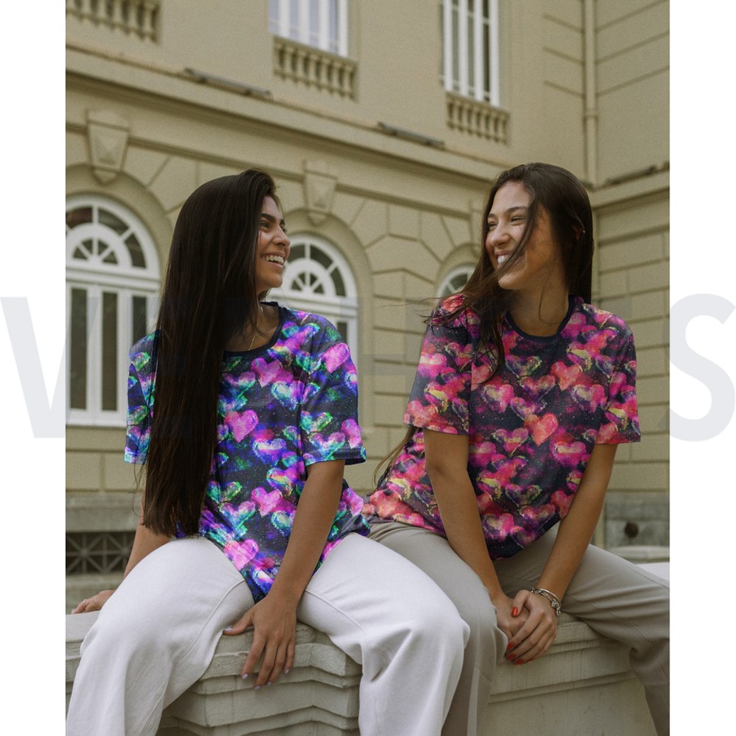 JERSEY DIGITAL NEON HEARTS NAVY / CORAL #7