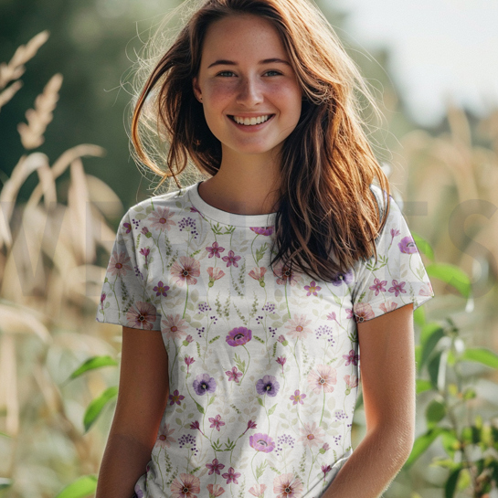 JERSEY DIGITAL FLOWERS OFF-WHITE #7