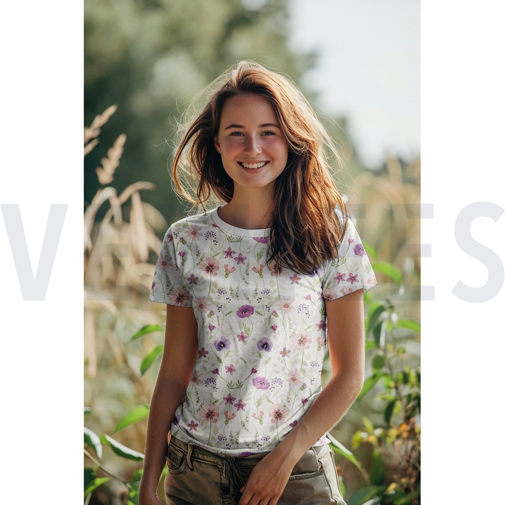 JERSEY DIGITAL FLOWERS OFF-WHITE #7