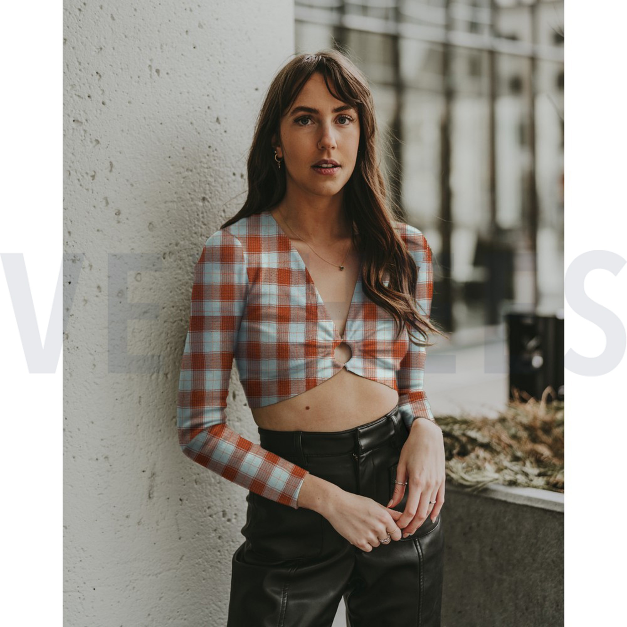 VISCOSE CRINKLE CHECK MINT (high resolution) #7