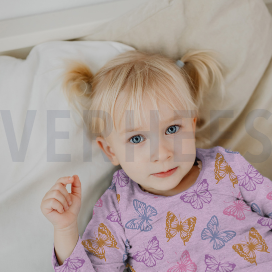 JERSEY MELANGE GLITTER VLINDERS ECRU GEMÊLEERD #7