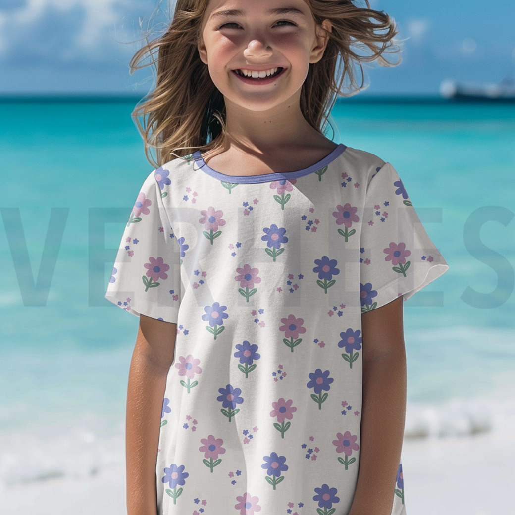 JERSEY GLITTER FLOWERS BORDEAUX #7