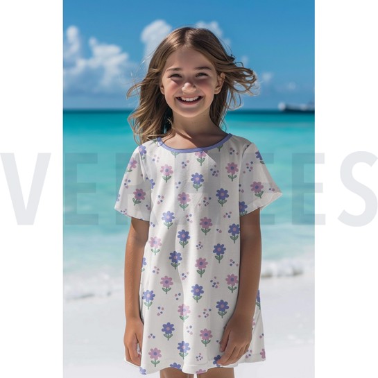 JERSEY GLITTER FLOWERS BORDEAUX #7