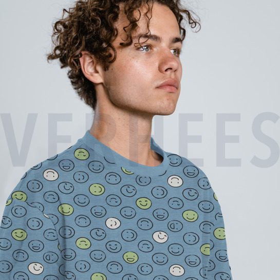 JERSEY GLOW IN THE DARK SMILEYS ROUGE #7