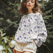 COTTON WAFFLE DIGITAL FLOWERS WHITE (thumbnail) #7