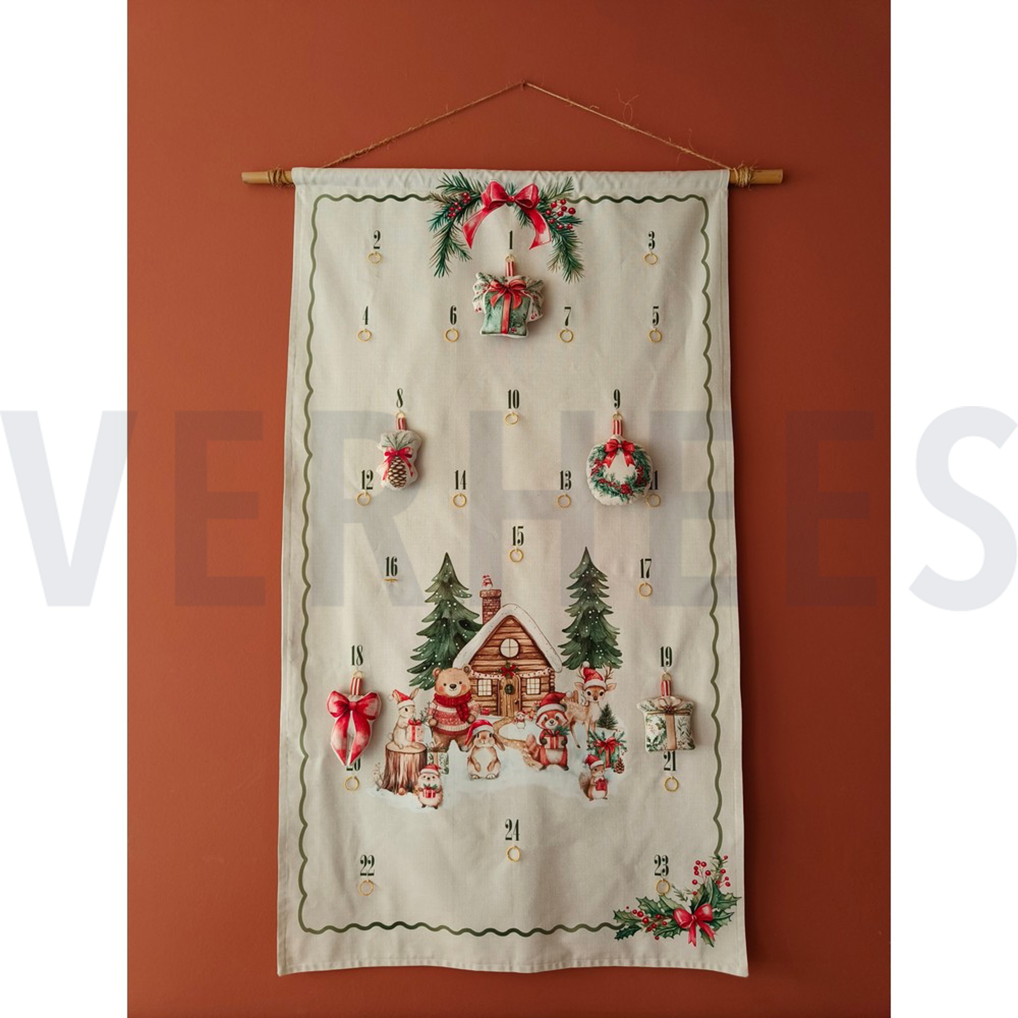 CANVAS ADVENT CALENDAR PANEL LINEN LOOK (high resolution) #7