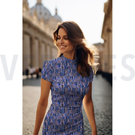 VISCOSE ROSELLA STRETCH DIGITAL STRIPES BLACK #7