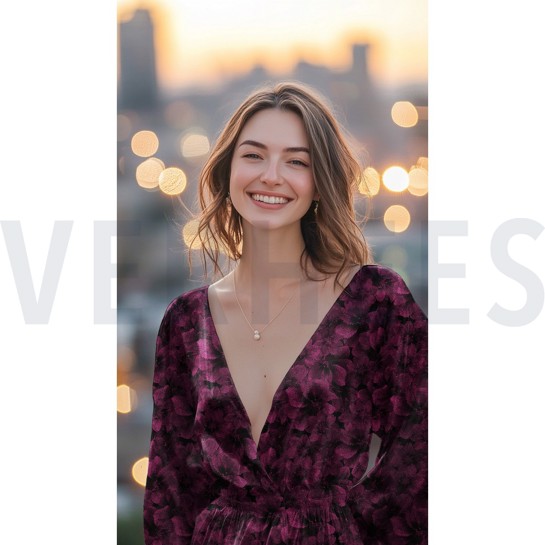 VISCOSE ROSELLA STRETCH DIGITAL FLOWERS FUCHSIA #7