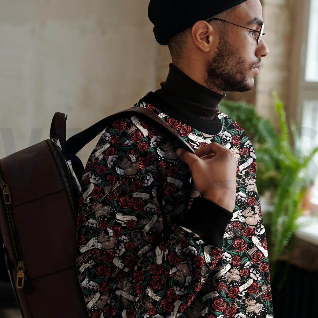 FRENCH TERRY DIGITAL TATTOO BLACK / TAUPE #7