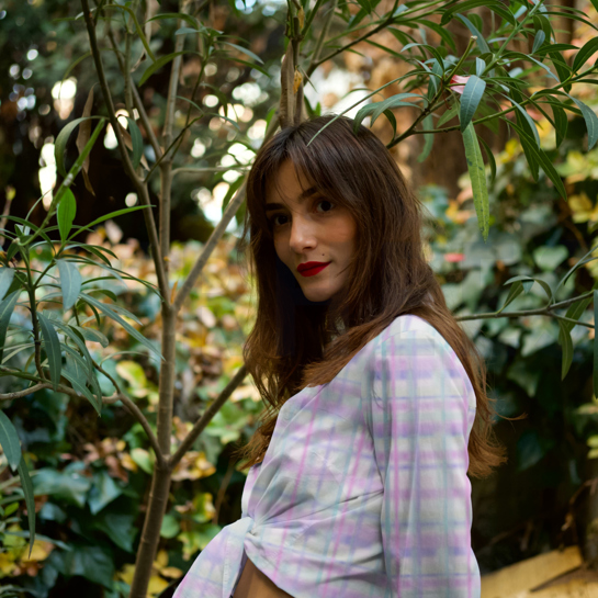 VISCOSE RADIANCE DIGITAL CHECKS PEACH #7