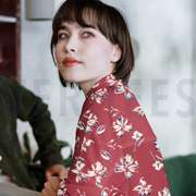 VISCOSE LUREX FLOWERS ROSSO RED (thumbnail) #7