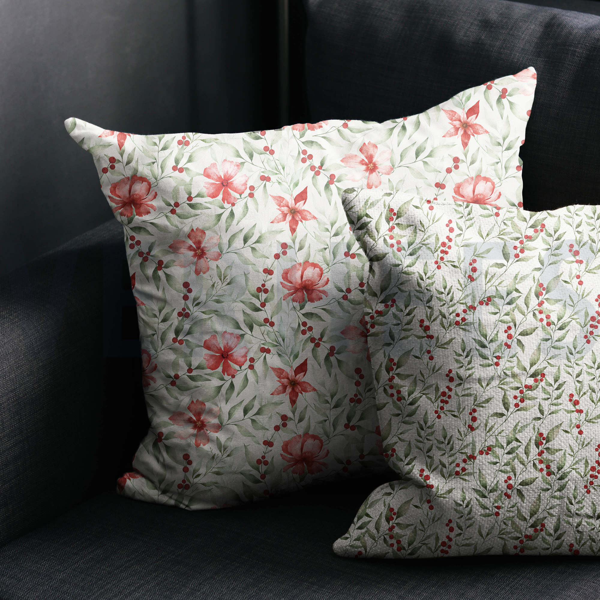 CANVAS DIGITAL WINTER BERRIES LINEN LOOK (high resolution) #7