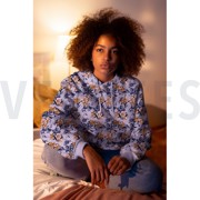 FRENCH TERRY DIGITAL FLOWERS NAVY (thumbnail) #7