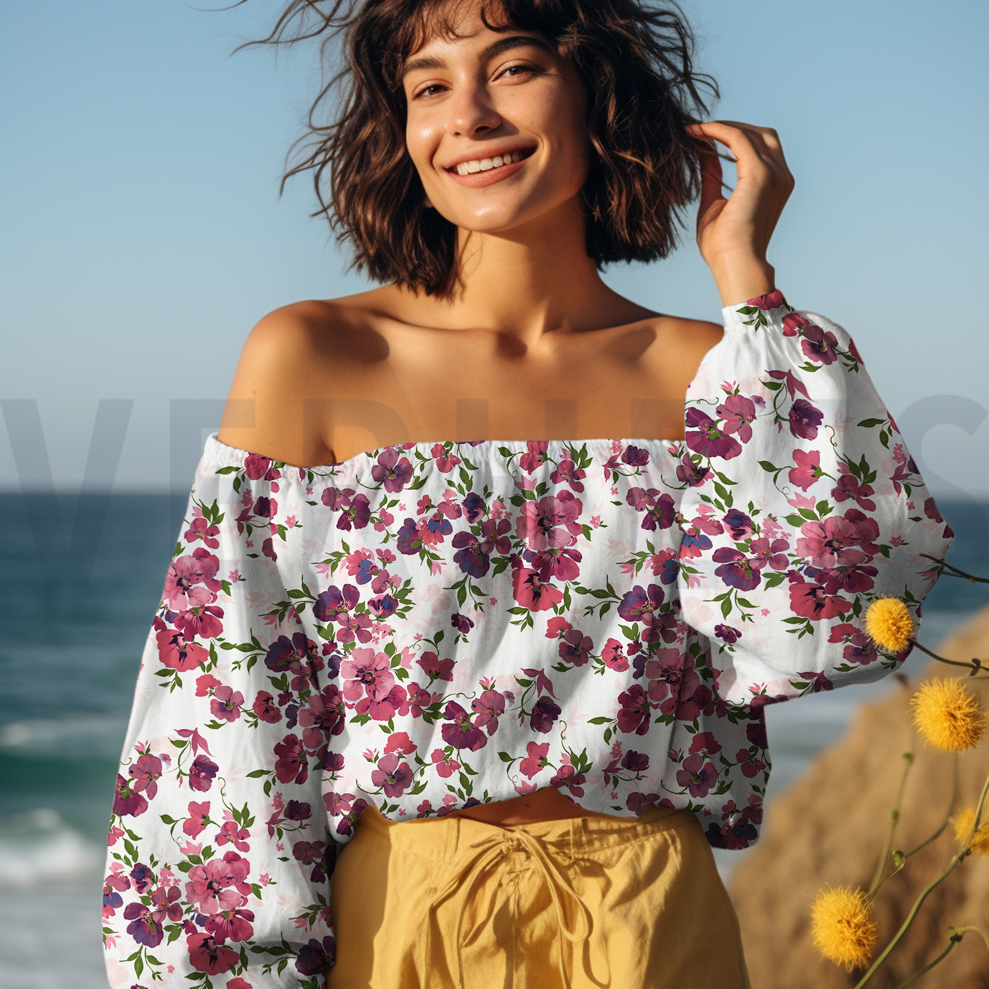 LENZING™ ECOVERO™ DIGITAL FLOWERS OFF-WHITE (high resolution) #7