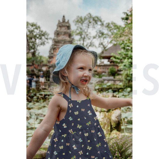 POPLIN DIGITAL BUTTERFLIES NAVY #7