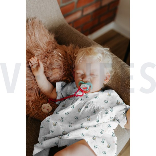 DOUBLE GAUZE DIGITAAL PANDA'S WIT #7