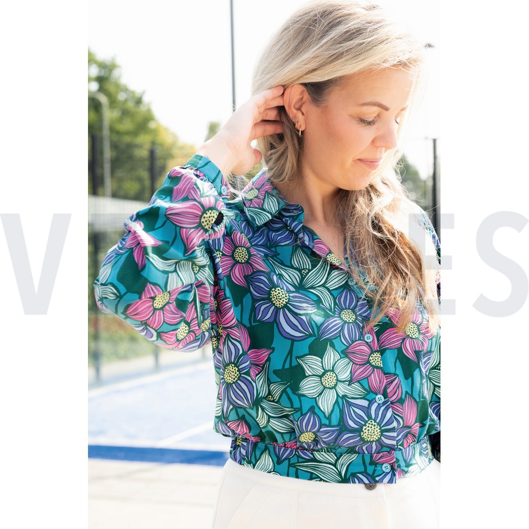 LENZING™ ECOVERO™ FLOWERS PETROL #7