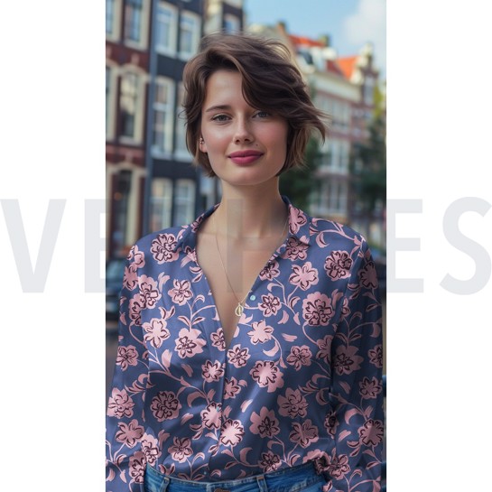 COTTON SATIN FLOWERS ARMY GREEN #7