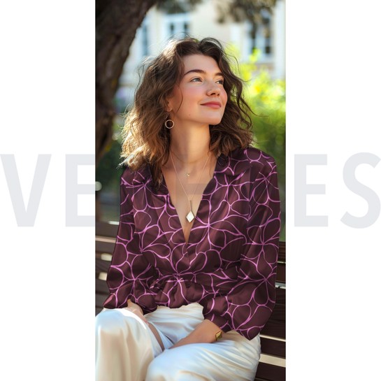 COTTON SATIN FLOWERS BORDEAUX #7