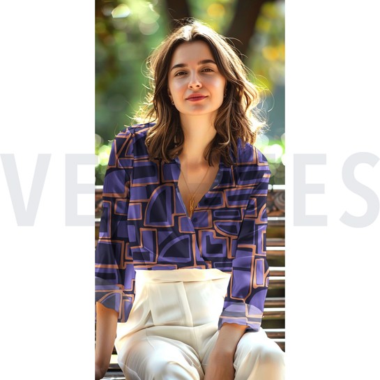 COTTON SATIN GEOMETRIC BLACK #7