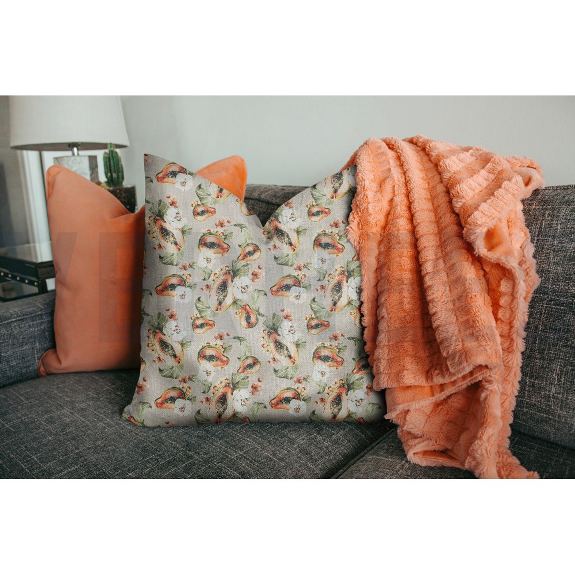 CANVAS DIGITAL TROPICAL FRUIT LINEN PEACH (high resolution) #7