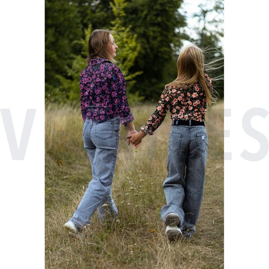 COTTON SATIN DIGITAL FLOWERS FUCHSIA #7