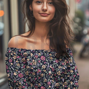 FINE POPLIN FLOWERS NAVY (thumbnail) #7