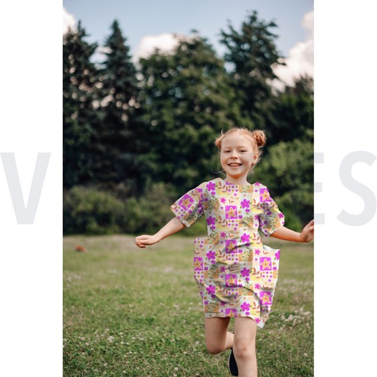 FINE POPLIN DIGITAL FLOWERS FUCHSIA #7