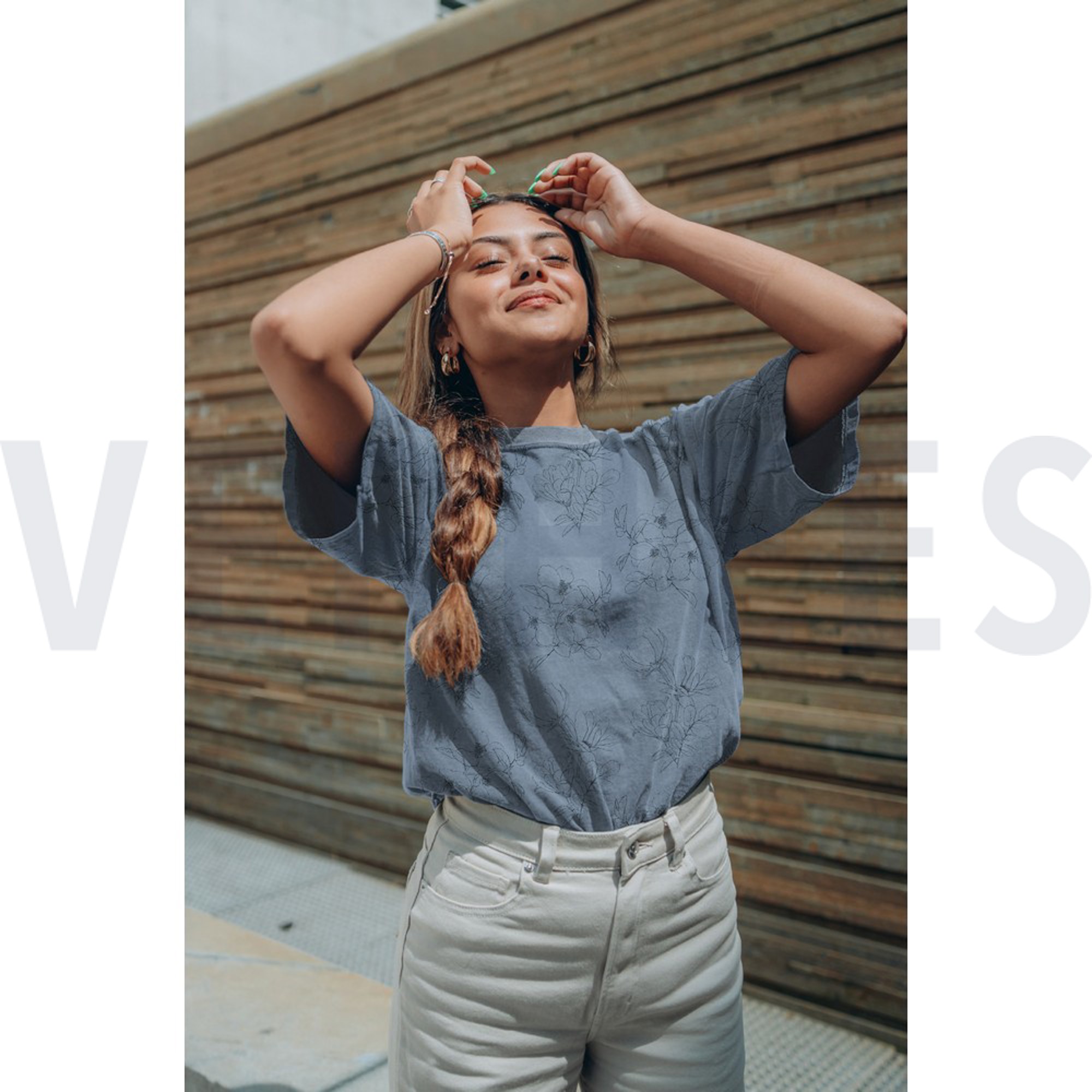 BAMBOO COTTON JERSEY FLOWERS JEANS (high resolution) #7