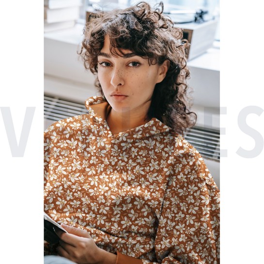 FRENCH TERRY FLOWERS NAVY #7