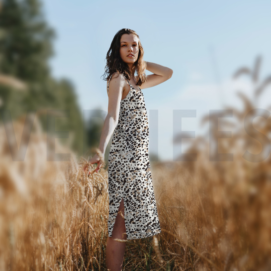 BAUMWOLLE POPELINE DIGITAL TIERHAUT BRAUN #7