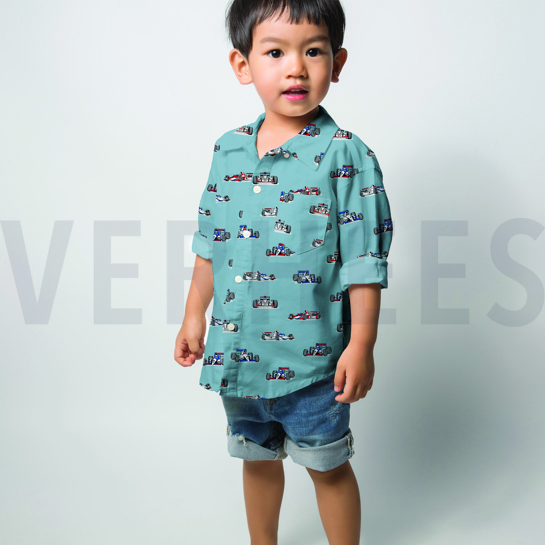 BAUMWOLLE POPELINE RENNWAGEN HELLBLAU #7