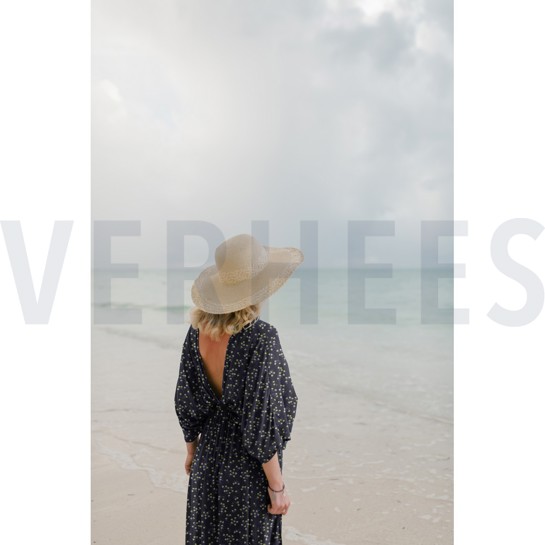 VISCOSE RADIANCE DIGITAL FLOWERS NAVY #7