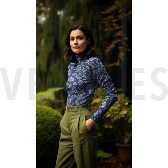 VISCOSE JERSEY FLOWERS BLACK #7