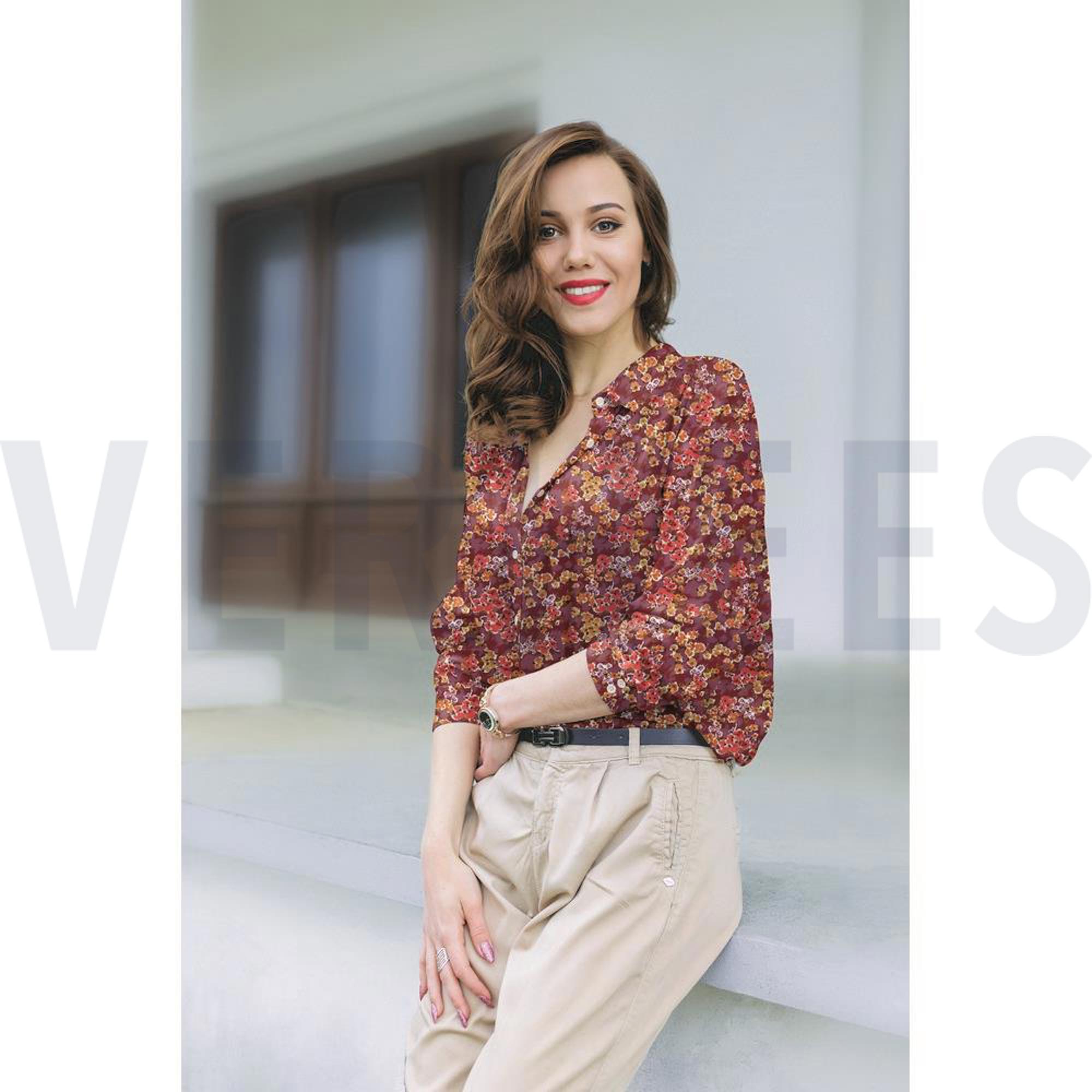 VISCOSE LUREX DIGITAL SMALL FLOWERS RUST (high resolution) #7
