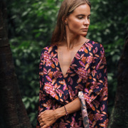 VISCOSE STRETCH FLOWERS NAVY (thumbnail) #7