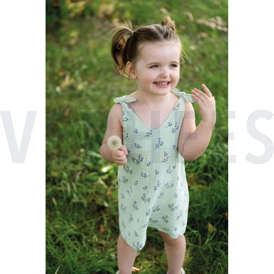 DOUBLE GAUZE FLOWERS MINT #7