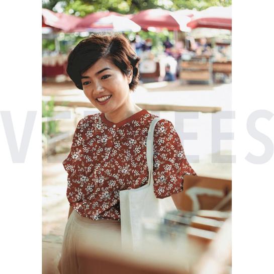 VISKOSE RADIANCE KLEINE BLUMEN SCHWARZ #7