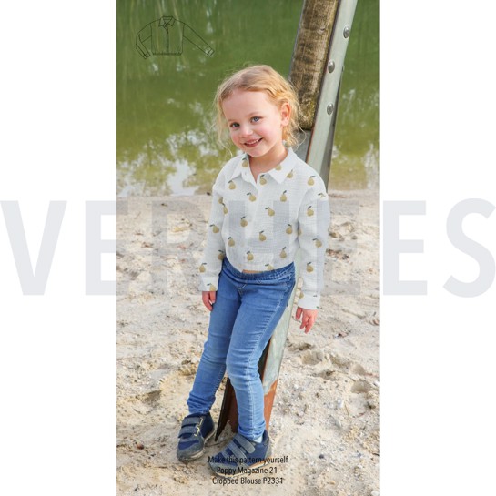 DOUBLE GAUZE DIGITAL PEARS WHITE #7