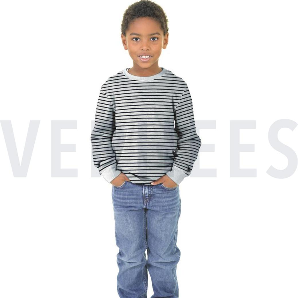 FRENCH TERRY STRIPE ECRU/NAVY #7