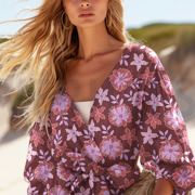 LINEN VISCOSE FLOWERS BLUE (thumbnail) #7