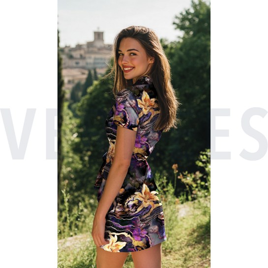 PUNTA DI ROMA DIGITAL FLOWERS BLACK #7