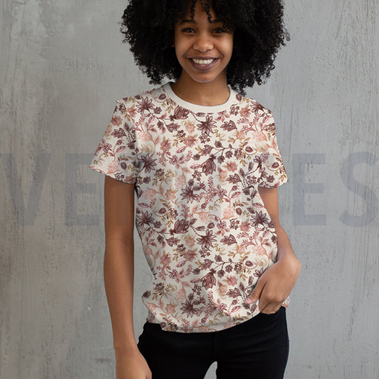 LINEN JERSEY DIGITAL FLOWERS GREY #7